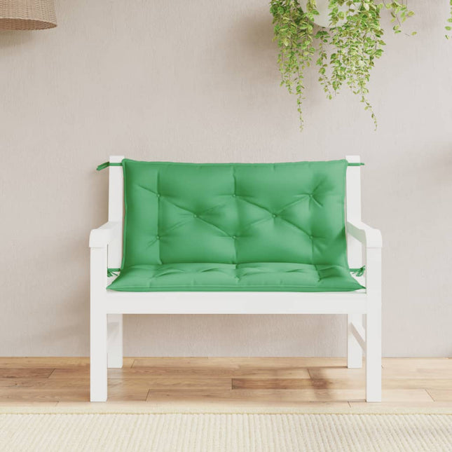 Cuscini Panca da Giardino 2pz Verdi 100x50x7cm Tessuto Oxford