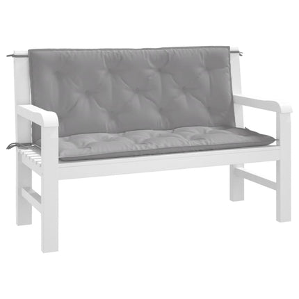 Cuscini Panca da Giardino 2pz Grigi 120x50x7 cm Tessuto Oxford