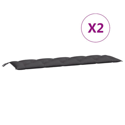 Cuscini Panca Giardino 2pz Antracite 180x50x7cm Tessuto Oxford