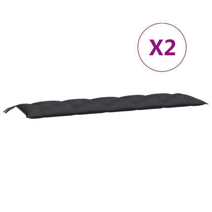 Cuscini Panca da Giardino 2pz Neri 180x50x7cm Tessuto Oxford