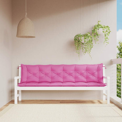 Cuscini per Panca da Giardino 2 pz Rosa 200x50x7 cm in Tessuto