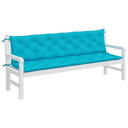 Cuscini per Panca da Giardino 2 pz Turchese 200x50x7 cm Tessuto