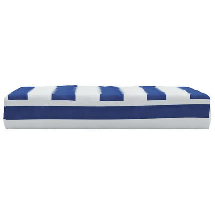 Cuscino Pallet Strisce Bianche e Blu 60x60x8 cm Tessuto Oxford