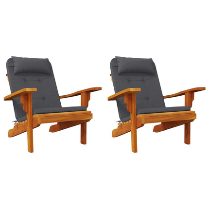 Cuscini per Sedia Adirondack 2 pz Antracite in Tessuto Oxford