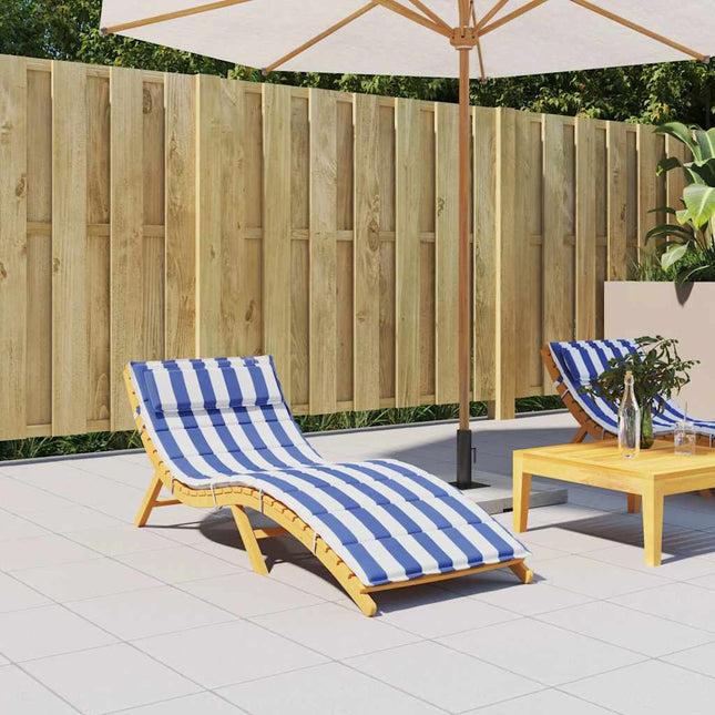 Cuscino per Lettino Righe Bianche e Blu 180x60x3 Tessuto Oxford