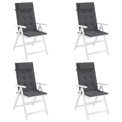 Cuscini per Sedia Schienale Alto 4 pz Antracite Tessuto Oxford