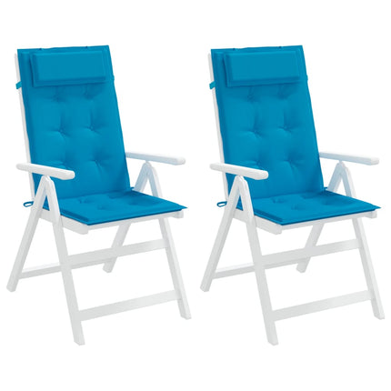 Cuscini Sedia con Schienale Alto 2 pz Blu Chiaro Tessuto Oxford