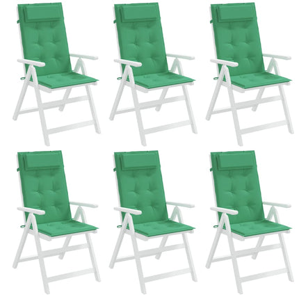 Cuscini per Sedia con Schienale Alto 6 pz Verde Tessuto Oxford