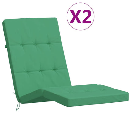 Cuscini per Sedia a Sdraio 2 pz Verde in Tessuto Oxford
