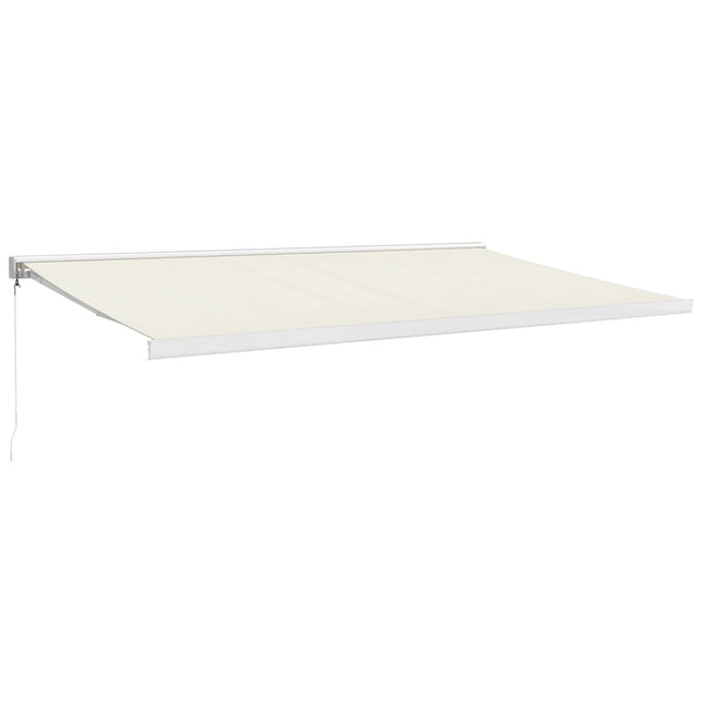 Tenda da Sole Retrattile Crema 5x3 m in Tessuto e Alluminio