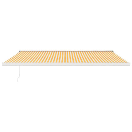 Tenda Sole Retrattile Gialla e Bianca 5x3 m Tessuto e Alluminio