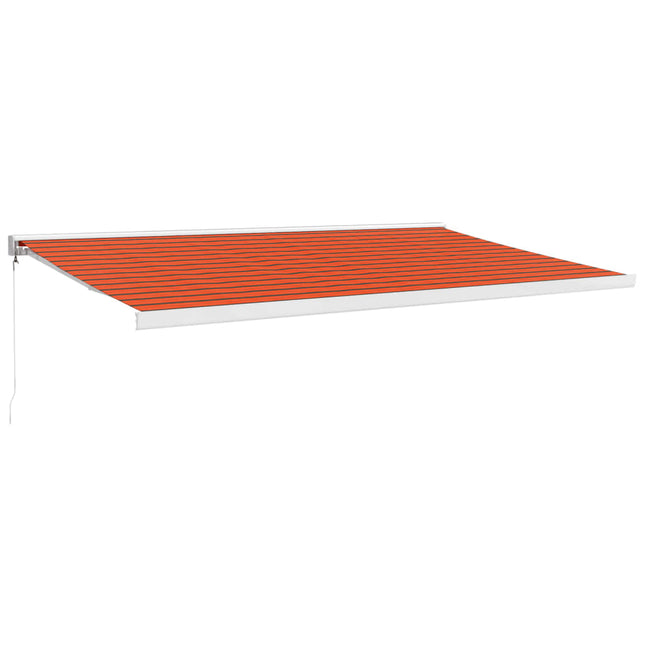 Tenda Sole Retrattile Arancione Marrone 5x3m Tessuto Alluminio