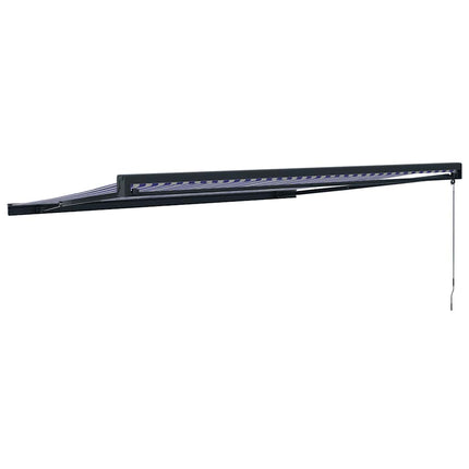 Tenda Sole Retrattile Blu e Bianca 4,5x3 m Tessuto e Alluminio