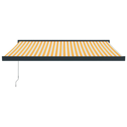 Tenda Retrattile Gialla e Bianca 3,5x2,5 m Tessuto e Alluminio