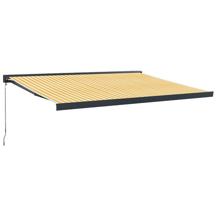 Tenda Sole Retrattile Gialla e Bianca 4x3 m Tessuto e Alluminio