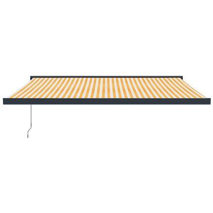 Tenda Sole Retrattile Gialla e Bianca 4x3 m Tessuto e Alluminio