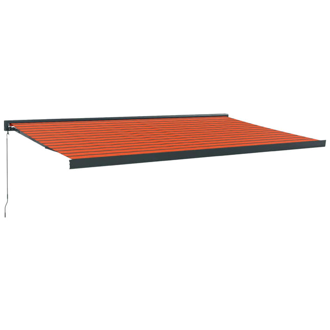 Tenda Sole Retrattile Arancione Marrone 5x3m Tessuto Alluminio