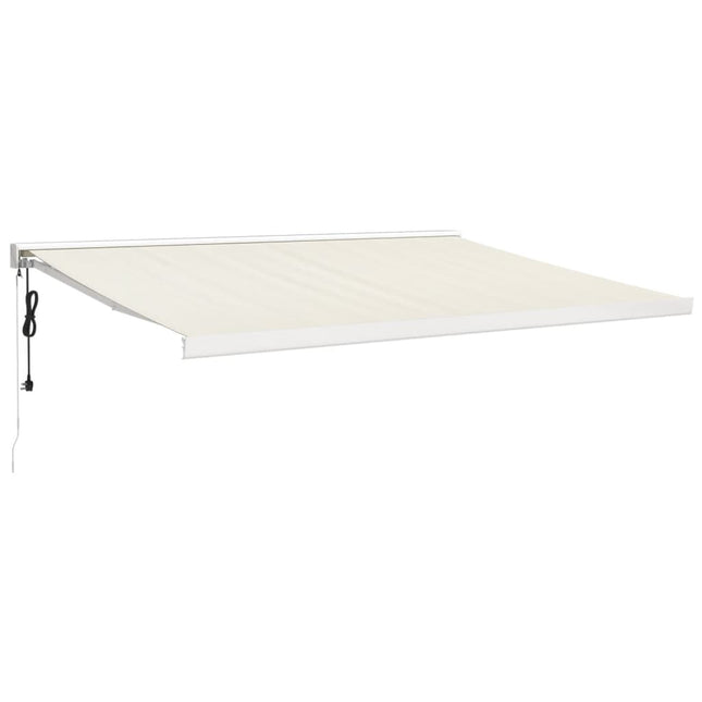 Tenda da Sole Retrattile Crema 4x3 m in Tessuto e Alluminio