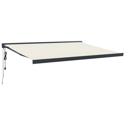 Tenda da Sole Retrattile Crema 4x3 m in Tessuto e Alluminio