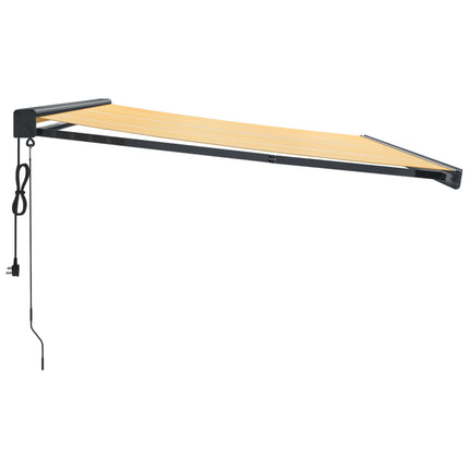 Tenda Sole Retrattile Gialla e Bianca 4x3 m Tessuto e Alluminio