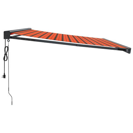 Tenda Sole Retrattile Arancione Marrone 4x3m Tessuto Alluminio