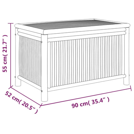 Contenitore Portaoggetti da Giardino 90x52x55 cm in BambÃƒÂ¹