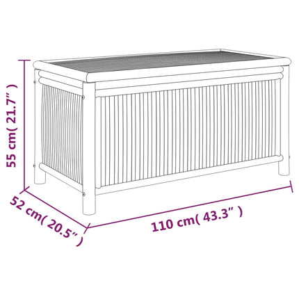 Contenitore Portaoggetti da Giardino 110x52x55 cm in BambÃƒÂ¹