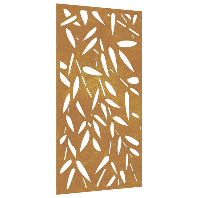 Decorazione Muro Giardino 105x55 cm Foglie BambÃƒÂ¹ Acciaio Corten