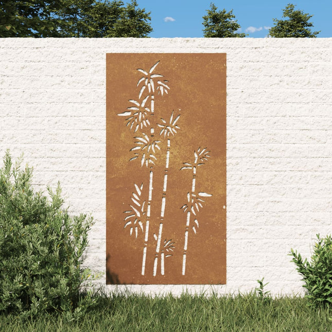 Decorazione Muro da Giardino 105x55 cm BambÃƒÂ¹ in Acciaio Corten