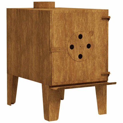 Stufa da Campeggio 35x50x55 cm in Acciaio Corten