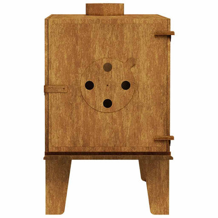 Stufa da Campeggio 35x50x55 cm in Acciaio Corten