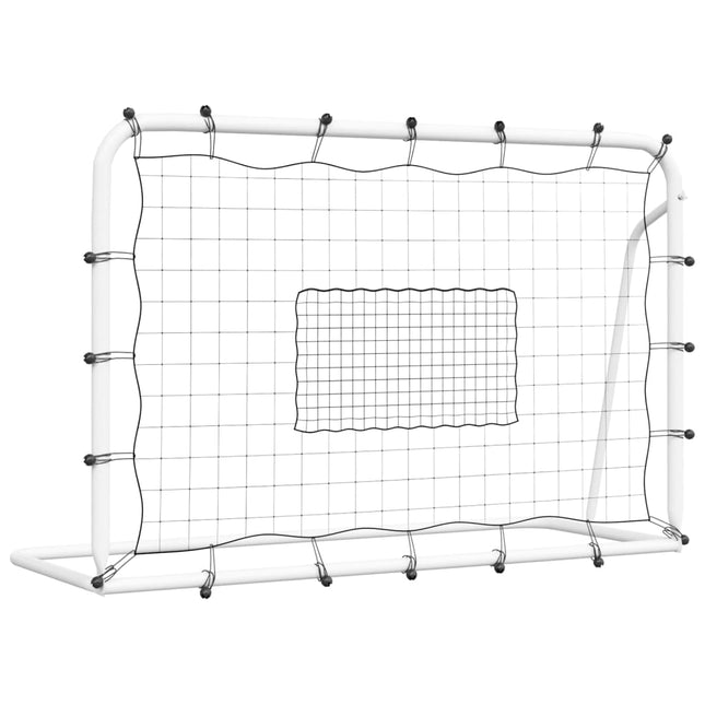 Rete Rimbalzante Calcio Bianca e Nera 184x61x123cm Acciaio e PE