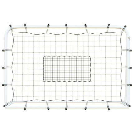 Rete Rimbalzante Calcio Bianca e Nera 184x61x123cm Acciaio e PE