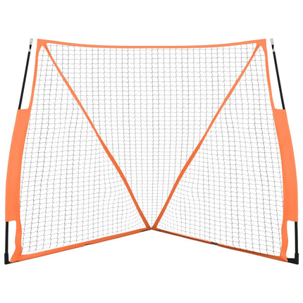 Rete Baseball Arancione e Nera 183x182x183cm Acciaio Poliestere