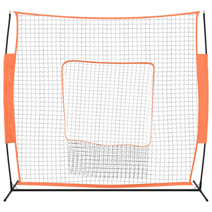 Rete Baseball Rossa e Nera 219x107x212 cm Acciaio e Poliestere