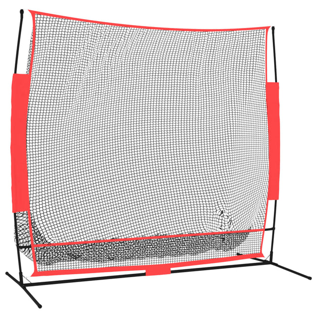 Rete Baseball Portatile Nera e Rossa 215x107x216 cm Poliestere