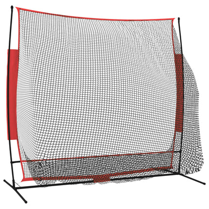 Rete Baseball Portatile Nera e Rossa 215x107x216 cm Poliestere
