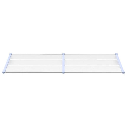 Tettoia per Porta Grigio e Trasparente 239x90 cm Policarbonato