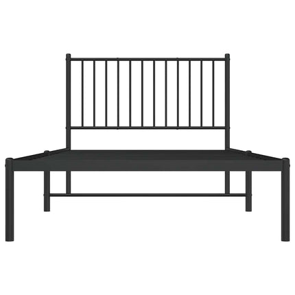 Giroletto con Testiera Metallo Nero 100x200 cm