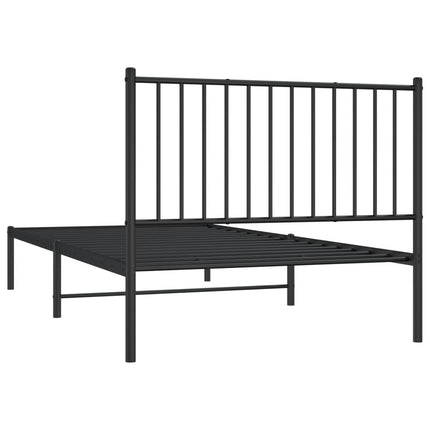 Giroletto con Testiera Metallo Nero 100x200 cm