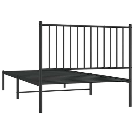 Giroletto con Testiera Metallo Nero 100x200 cm