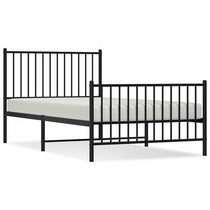Giroletto con Testiera e Pediera Metallo Nero 100x190 cm