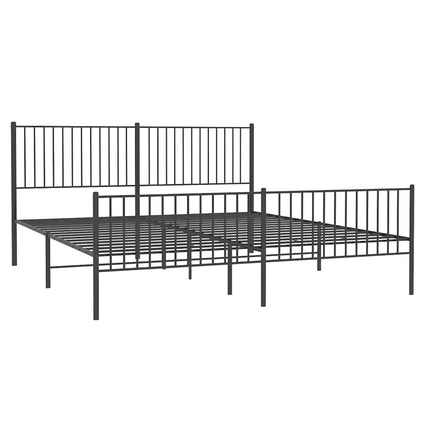 Giroletto con Testiera e Pediera Metallo Nero 193x203 cm