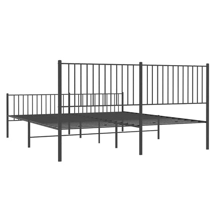Giroletto con Testiera e Pediera Metallo Nero 193x203 cm