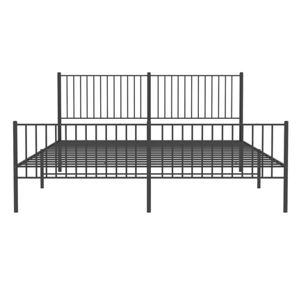 Giroletto con Testiera e Pediera Metallo Nero 200x200 cm