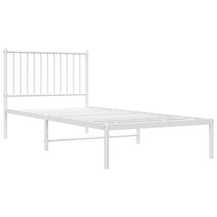 Giroletto con Testiera Metallo Bianco 90x200 cm