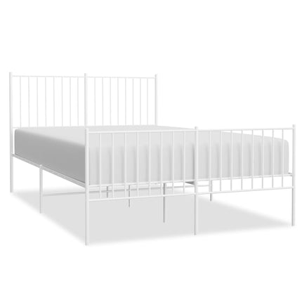 Giroletto con Testiera e Pediera Metallo Bianco 140x190 cm