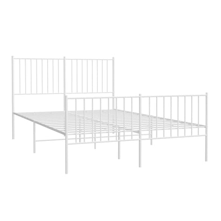 Giroletto con Testiera e Pediera Metallo Bianco 140x190 cm