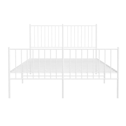 Giroletto con Testiera e Pediera Metallo Bianco 140x190 cm