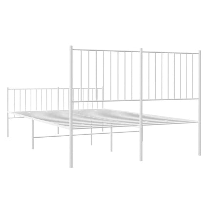 Giroletto con Testiera e Pediera Metallo Bianco 140x190 cm
